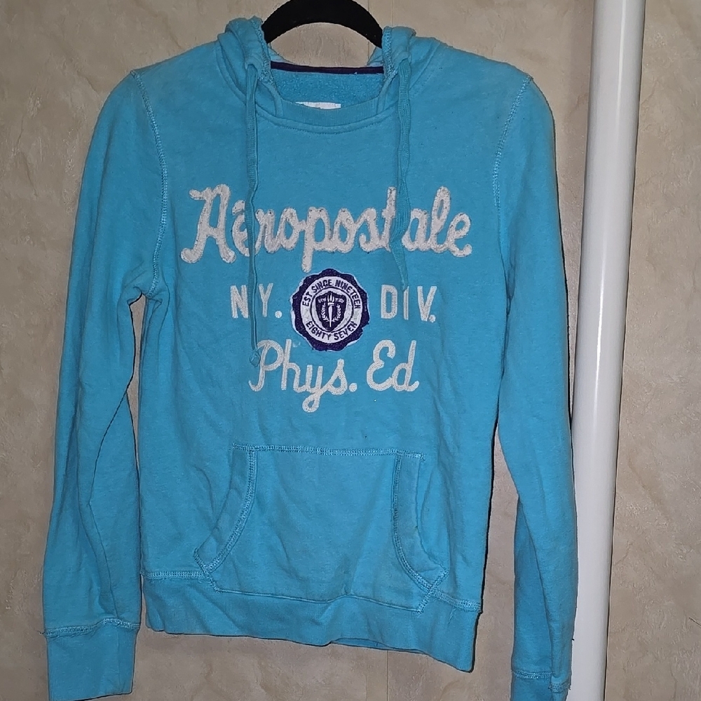 Aeropostale Women's Blue Hoodie Sweater